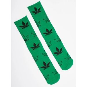Green Stencil Mary Jane Crew Socks